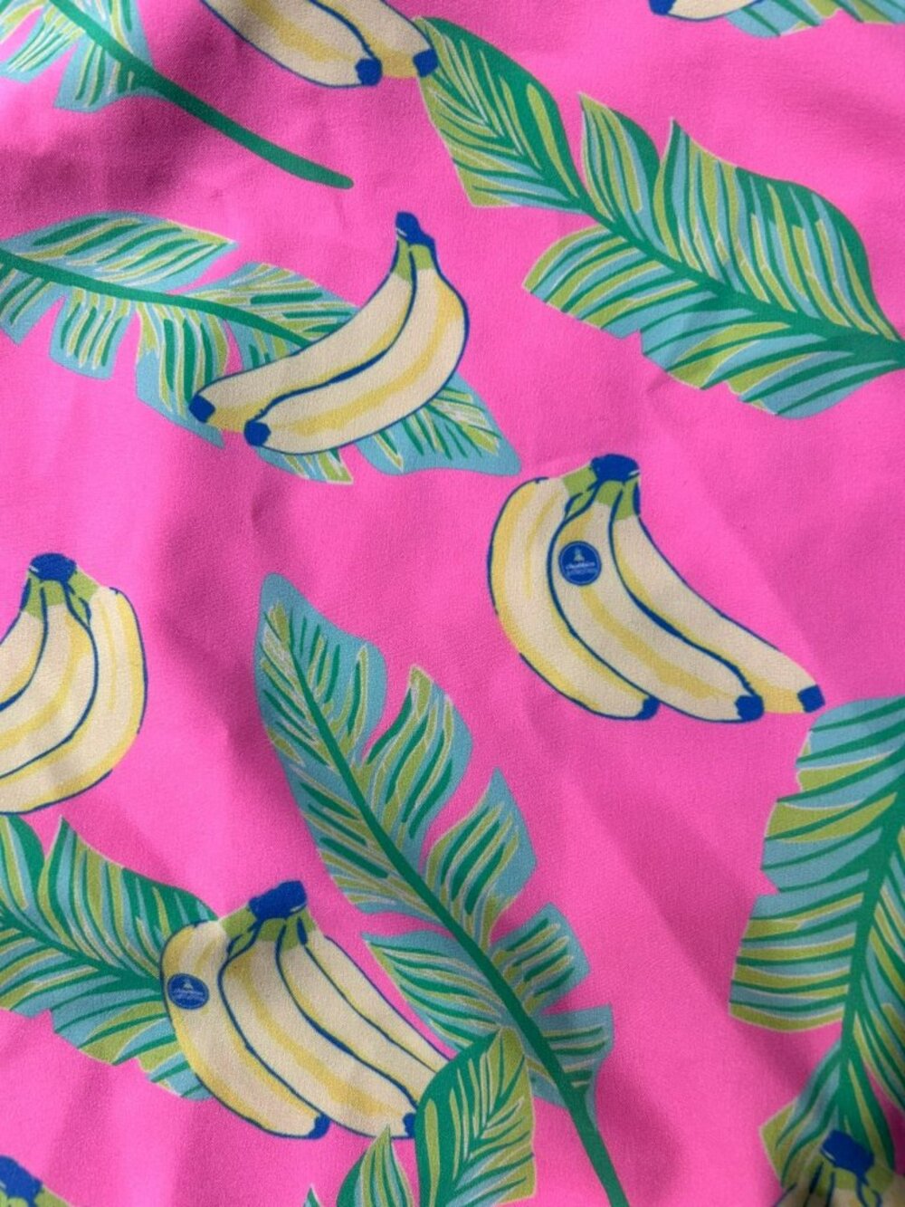 Chubbies Men's Pink Banana Print Short Sleeve Shirt L Tropical Half Button-Up - Picture 6 of 7